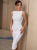 Adyce White Lace Backless Bandage Dress Women 2023 Summer Sexy Tank Sleeveless Wedding Club Celebrity Evening Party Midi Dresses