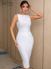 Adyce White Lace Backless Bandage Dress Women 2023 Summer Sexy Tank Sleeveless Wedding Club Celebrity Evening Party Midi Dresses