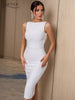 Adyce White Lace Backless Bandage Dress Women 2023 Summer Sexy Tank Sleeveless Wedding Club Celebrity Evening Party Midi Dresses