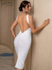 Adyce White Lace Backless Bandage Dress Women 2023 Summer Sexy Tank Sleeveless Wedding Club Celebrity Evening Party Midi Dresses