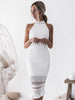 Adyce White Lace Sleeveless Maxi Dress For Women 2023 Summer Sexy Halter Hollow Out Wedding Club Celebrity Party Female Dresses