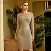 Adyce Winter Long Sleeve Bodycon Bandage Dress Women Sexy Lace O Neck Hollow Out Club Outfits Evening Party Female Dress Vestido