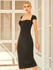 Adyce Women Black Short Sleeve Bodycon Bandage Dress 2023 Sexy Midi Club Celebrity Evening Runway Party Female Outfits Dress