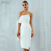 Women Dresses 2022 New Summer Arrival Casual One shoulder Tied Elegant Button Tassel Celebrity Party Dress Runway Vestidos