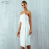 Women Dresses 2022 New Summer Arrival Casual One shoulder Tied Elegant Button Tassel Celebrity Party Dress Runway Vestidos