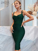Adyce Women Spaghetti Strap Bandage Dress Sexy Lace See Throguh 2023 Summer Midi Club Clothing Celebrity Party Dress Outfits