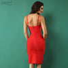 Women Summer Bandage Dresses Vestidos Verano 2022 Elegant Red Ruffles Spaghetti Strap Bodycon Dress Celebrity Party Dress