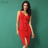 Women Summer Bandage Dresses Vestidos Verano 2022 Elegant Red Ruffles Spaghetti Strap Bodycon Dress Celebrity Party Dress