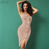 Women Summer Bandage Dresses Vestidos Verano 2022 Elegant Red Ruffles Spaghetti Strap Bodycon Dress Celebrity Party Dress