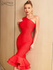 Adyce Women Trumpet Bodycon Bandage Dress 2023 Sexy One Shoulder Sleeveless Elegant Midi Celebrity Club Party Dress Vestidos