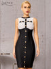 Adyce Women's Bodycon Bandage Dress 2023 Summer Sexy Tank Sleeveless Buttons Knee Length Evening Club Celebrity Party Lady Dress