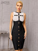 Adyce Women's Bodycon Bandage Dress 2023 Summer Sexy Tank Sleeveless Buttons Knee Length Evening Club Celebrity Party Lady Dress