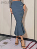 Adyce Women's Mermaid Bandage Skirts Summer Club Party Wear Elegant Office Lady Buttons Streetwear Midi Bodycon Skirts