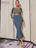 Adyce Women's Mermaid Bandage Skirts Summer Club Party Wear Elegant Office Lady Buttons Streetwear Midi Bodycon Skirts