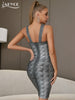 Adyce Women's Mini Night Club Bodycon Bandage Dress Vestidos Halter Hollow Out Sexy Sleeveless Celebrity Evening Party Dress