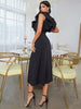 Adyce Wonen Elegant Black Ruffles Maxi Dress Summer Sexy Butterfly Sleeve Hollow Out Celebrity Evening Club Party Dress Outfits