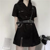 Aelegantmis Casual High Street Sashes Black Blazer Dress Women Spring Double Breasted Blazer with Belt Female Chic Vintage Tops