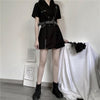 Aelegantmis Casual High Street Sashes Black Blazer Dress Women Spring Double Breasted Blazer with Belt Female Chic Vintage Tops