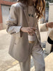 Aelegantmis Chic Loose Casual Blazer Jacket Women 2023 Korean Solid Lapel Office Lady Blazers Female Spring Elegant Tops