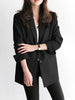 Aelegantmis Elegant Long Sleeve Slim Blazer Jacket Women Casual Black Outwear Spring Autumn Office Lady Suit Blazers Pocket Coat