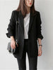 Aelegantmis Elegant Long Sleeve Slim Blazer Jacket Women Casual Black Outwear Spring Autumn Office Lady Suit Blazers Pocket Coat