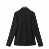 Aelegantmis Office Lady Blazer Jacket Women Casual Korean Black Long Sleeve Outwear Solid Vintage Chic Mujer Vestido New