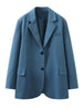 Aelegantmis  Office Lady Blue Oversized Blazer Women Jacket Korea Casual Blazers Coat Work Suit Femme Outerwear 2023