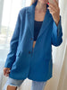 Aelegantmis  Office Lady Blue Oversized Blazer Women Jacket Korea Casual Blazers Coat Work Suit Femme Outerwear 2023