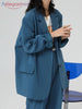 Aelegantmis  Office Lady Blue Oversized Blazer Women Jacket Korea Casual Blazers Coat Work Suit Femme Outerwear 2023