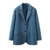 Aelegantmis High Quality Office Lady Blue Women Blazer Jacket Korean Casual Blazers Solid Work Suit Coat Female Outerwear 2022