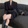 Aelegantmis Korean Office Lady Casual Blazer Jackets Women with Chain 2022 Elegant Jackets Chic Pocket Oversize Tops