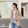 Aelegantmis Chic Solid Color Women Casual Blazer Jacket Office Lady Pockets Work Suit Coat Ladies Business Blazers Outerwear