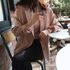 Aelegantmis Pink Women Casual Blazer Jacket Autumn Office Lady Long Sleeve Work Suit Coat Basic Pocket Coats Ladies Outerwear
