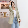 Aelegantmis Spring Autumn Chic Women Blazer Casual Double Breasted Notched Jackets Ladies England Style Outerwear Suits