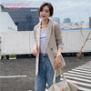 Aelegantmis Spring Autumn Chic Women Blazer Casual Double Breasted Notched Jackets Ladies England Style Outerwear Suits