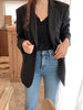 Aelegantmis Spring Blazer Jacket Women Casual Pockets Long Sleeve Work Suit Coat Office Lady Solid Slim Blazers 2023