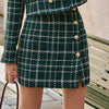 Aelegantmis Two Piece Set Plaid Blazer Women High Waist Split Slim Skirts Office Lady Elegant Suits 2 Piece Sets Womens Outfits
