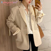Aelegantmis Women Solid Color Single Breasted Casual Blazers Jackets Office Lady Work Suit Coat Ladies Basic Pocket Outerwear