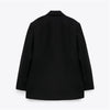 PB&ZA autumn women's commuter black lapel long-sleeved loose double-breasted suit jacket 8035/888