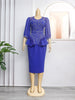 African Women Dresses Elegant 2PCS Beadeds Tops and Skirts Formal Party Outfits Ladies Autumn Clothes