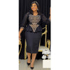 African Women Dresses Elegant 2PCS Beadeds Tops and Skirts Formal Party Outfits Ladies Autumn Clothes