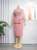 African Women Dresses Elegant 2PCS Beadeds Tops and Skirts Formal Party Outfits Ladies Autumn Clothes
