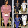 African Women Dresses Elegant 2PCS Beadeds Tops and Skirts Formal Party Outfits Ladies Autumn Clothes