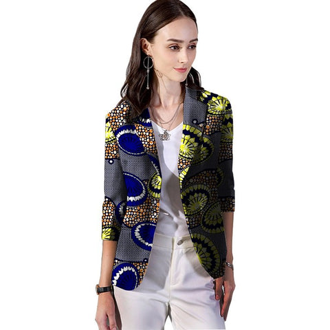 African Women Retro Workplace Blazer Female Fashion Pattern Printed Suit Outwear Outfits Custom Lady Dashiki African Clothing