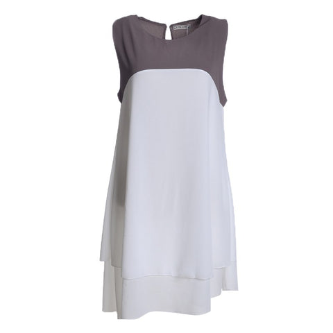 Summer Dress 2022 Women Casual evening Party Dress mujer Asymmetrical Patchwork Sleeveless Chiffon feminino Dress white