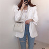 Ailegogo 2022 Autumn Winter Women's Blazers Casual Buttons Pockets Jackets Notched Vintage Oversize Wild Lady Tops JK1302