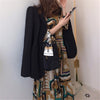 Ailegogo 2022 Autumn Winter Women's Blazers Casual Buttons Pockets Jackets Notched Vintage Oversize Wild Lady Tops JK1302