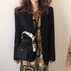 Ailegogo 2022 Autumn Winter Women's Blazers Casual Buttons Pockets Jackets Notched Vintage Oversize Wild Lady Tops JK1302