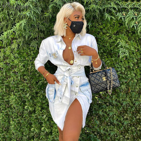 Ailigou 2022 High-Quality Casual Women'S Jeans Jacket + Skirt Suit Button Pocket Denim Skirt Sexy Party Suit Women