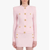Ailigou 2023 Autumn Design Pink Knitted Suit Sweater Mini Slim Skirt Button Tight Sexy Celebrity Party 2-Piece Set